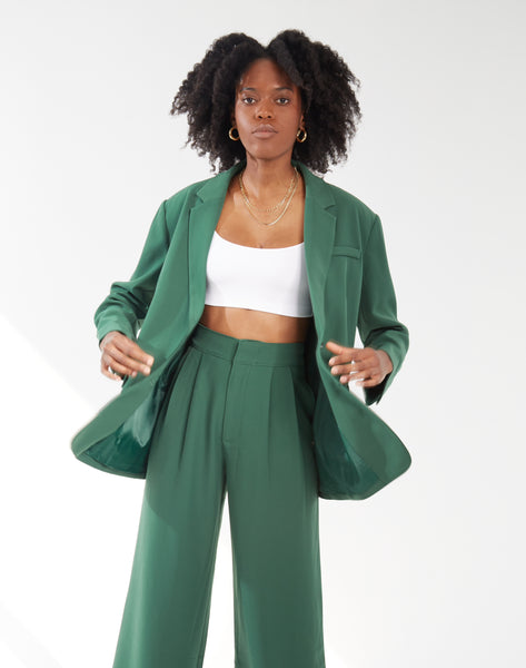 Women's Spring Autumn Tweed Blazer with Piping Patchwork
