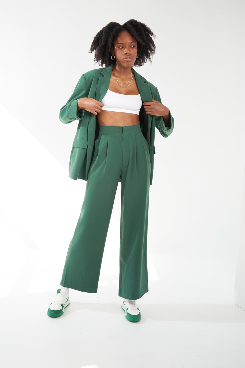 Oversized Structure Blazer - Emerald