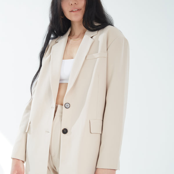 Oversized Structure Blazer - Stone – Moonynyc