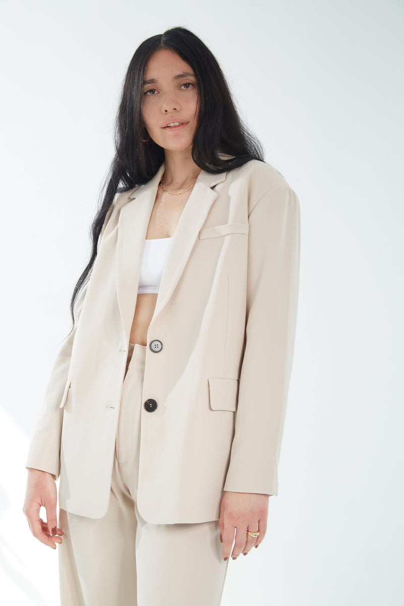 Oversized Structure Blazer - Stone